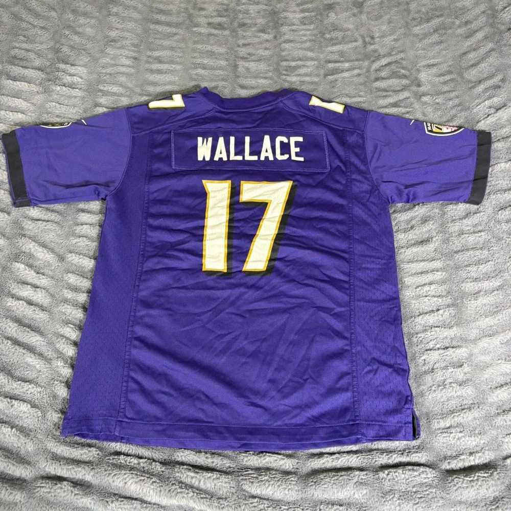 Nike Baltimore Ravens Wallace 17 Jersey Youth Large 14-16 Purple NFL Football